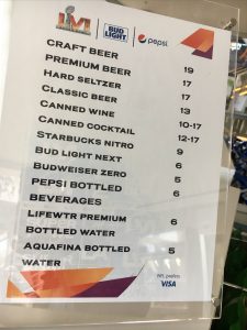 how much is a beer at the super bowl