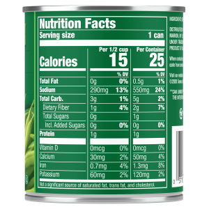 how many cups in a can of green beans