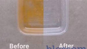 how do you remove orange stains from plastic containers