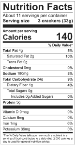 how many calories are in soda crackers