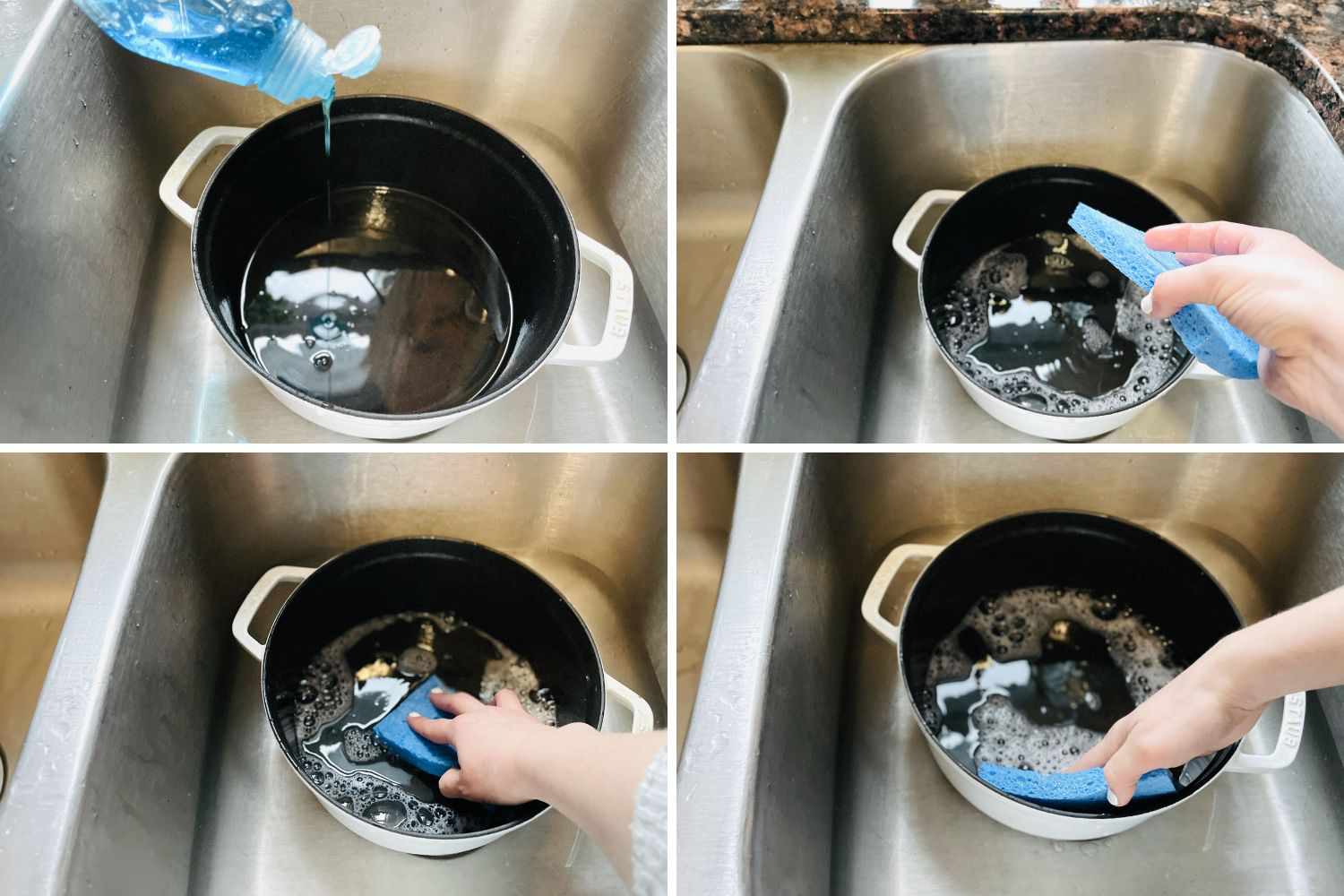 how to clean emily dutch oven without peeling