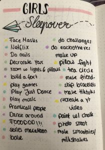 what to do at a sleepover