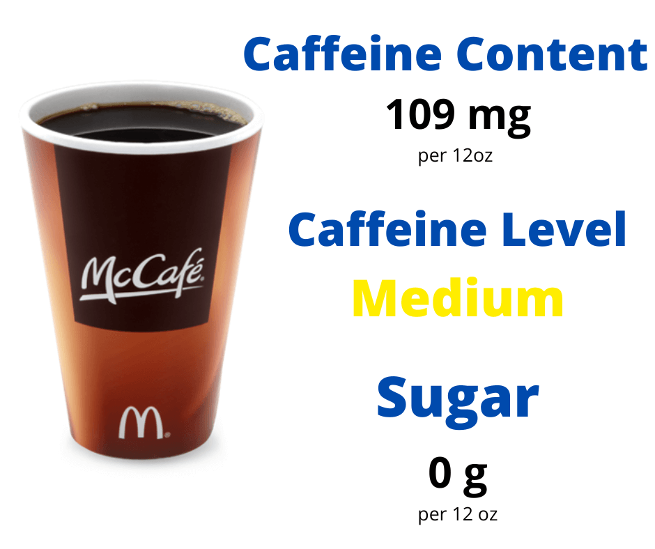 how much caffine is in a large coffe from mcdonalds