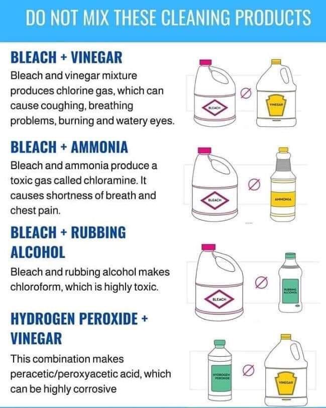 what not to mix with bleach
