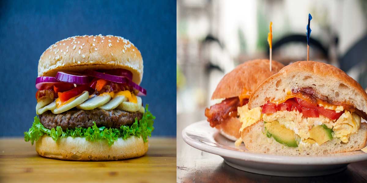 what do burger pizza sandwich cheeseburgers have in common