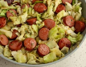 how to cook cabbage and sausage