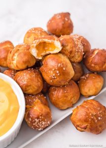 how large is one serving of cheese stuffed pretzel bites