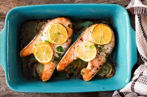 how to roast salmon steaks