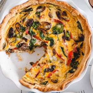 what cheese goes well in a quiche with vegetables
