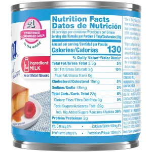 how much sugar in condensed milk