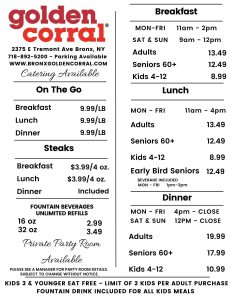 how much is golden corral