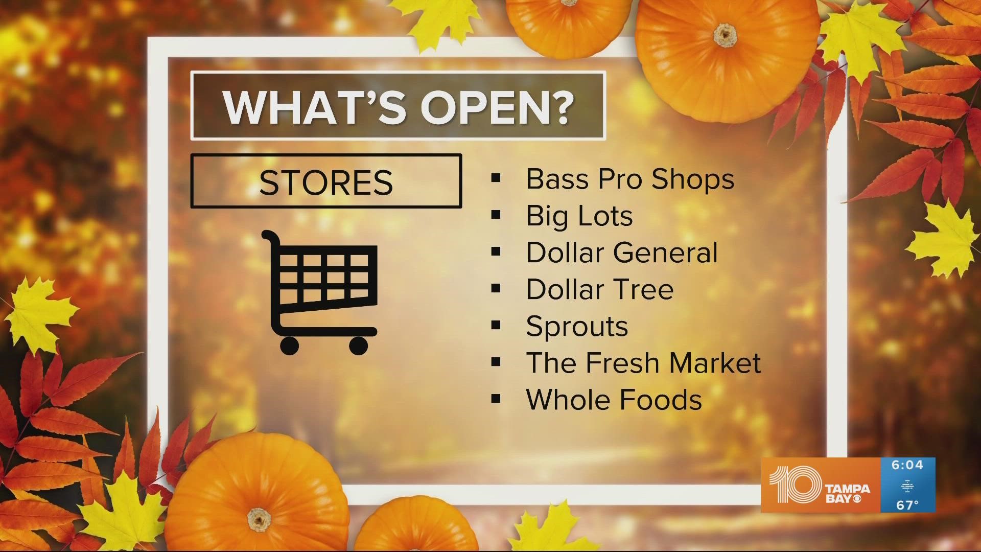what stores are open on thanksgiving
