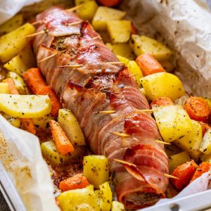 how to cook bacon wrapped pork tenderloin