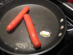 why do you boil hot dogs before frying