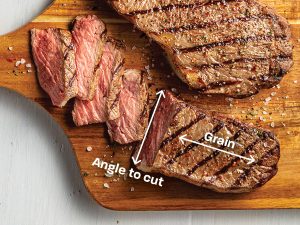 how to cut steak against the grain