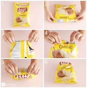 how to fold a chip bag