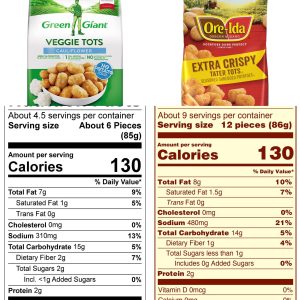 how many calories in tater tots