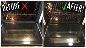 does baking water help clean oven
