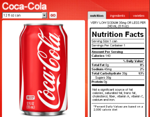 how many calories in a soda can