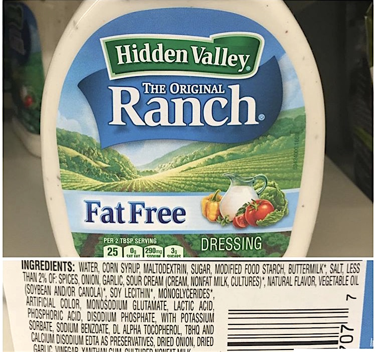 does ranch have corn syrup