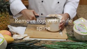 how to open a young coconut