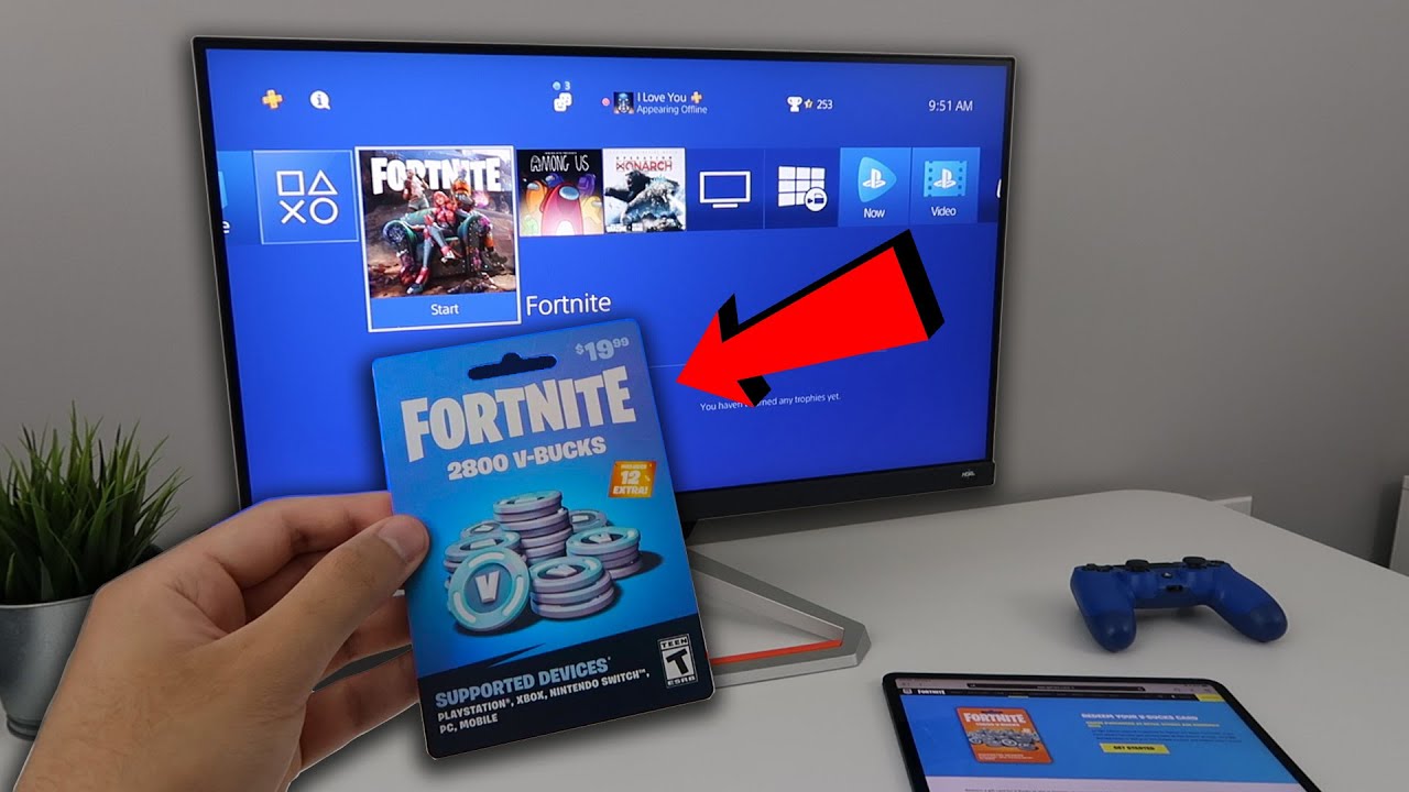 how to claim fornite vbucks ps4