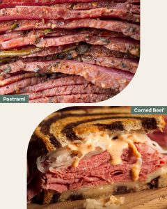 what’s the difference between pastrami and corned beef