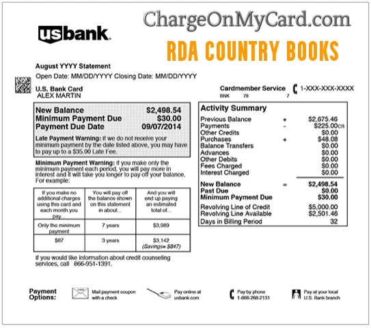 what is rda country books on credit card