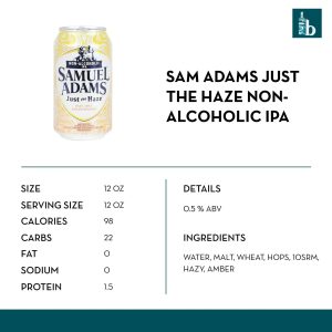 how many calerios in sam adams just the haze beer