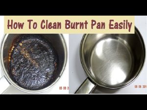 how to remove burnt food from pan