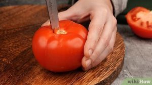 how do you core a tomato